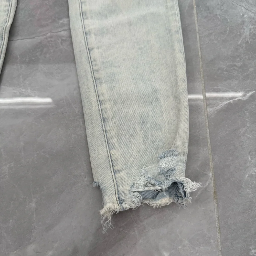 Women’s American Eagle Super Hi-Rise Distressed Light Wash Jeggings Size 4 - Picture 7 of 16
